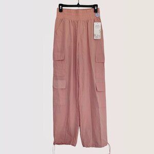 Bloom Seasons | Pink jogger cargo pants smocked high rise waist | Size M | NWT